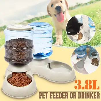 Oko 3.8 L Pet Automatic Feeder Dog Mačka Pitke Zdjele Za Pse Pitke Vode Mačka Hranjenja Velikog Kapaciteta Dispenzer Pet Cat Dog