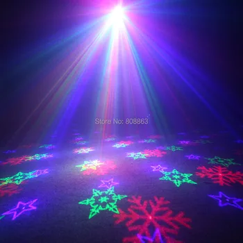 ESHINY Outdoor WF RGB Laser 18 snowflake Patterns Projector Family Party Xmas Tree Wall Landscape Garden Light Show T235N7