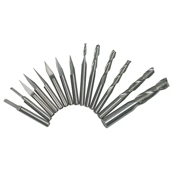 14 kom. / lot 3.175 mm drill bits / alat bitova rezač navojem nož za PVC-a, drveta, akrila, MDF, ABS materijal za rezanje CNC glodalice