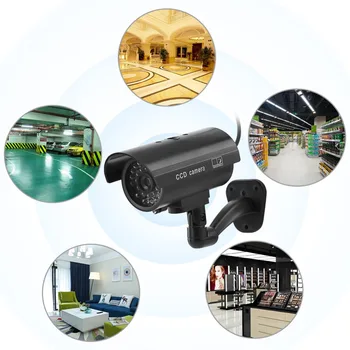 Lažni lutka bullet kamere vodootporni vanjski unutarnji CCTV nadzorne kamere treperi crveno led svjetlo lažne kamere