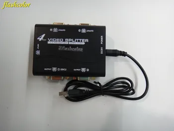 Flashcolor Novi 1 do 4 luka VGA Video splitter umnažanje 1-u-4-out 250 Mhz uređaj za preuzimanje video signala 65 m 1920*1440 rezolucija