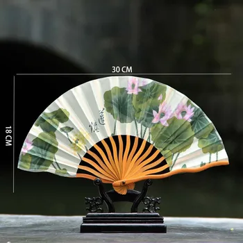 18 cm i starinski Lotos sklopivi ventilator kineski stil lotosov cvijet uzorak svila bambus sklopivi ručni ventilator vjenčanje ukrasne pokloni