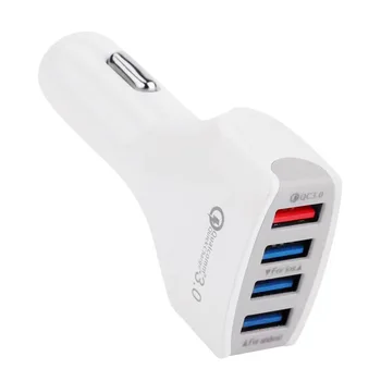 2020 new 4 USB QC 3.0 car charger fast charging 3.0 mobile phone charging fast car charger 4 port USB car portable charger
