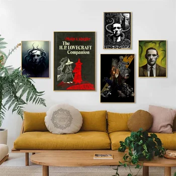 Lovecraft je strašno portret plakata i grafika zid umjetnost ukrasni uzorak platna za Slikanje za dnevni boravak home dekor bez okvira