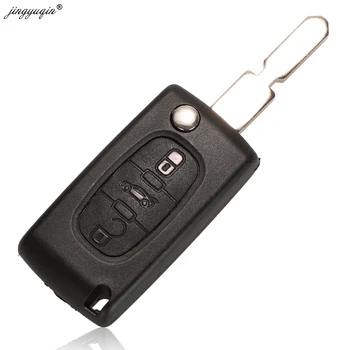 Jingyuqin 3 gumb auto flip ključ za Peugeot 406 607 Remote Key Shell Replacements CE0536 s baterijskim nošenje NE78 Blade
