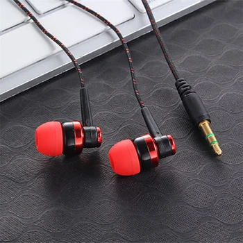 1pc vruće kvalitetne žičane stereo slušalice u uhu 3,5 mm najlon pleter kabel slušalice slušalice sa mikrofonom za laptop smartphone pokloni