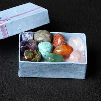 10 kom/kutija prirodnog kristala, dragog kamena čakra liječeći mineral kvarc, kućni namještaj, Dječje poklon kutija zbirka kristala