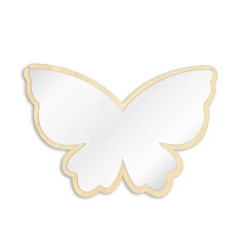 Velike krila leptira zidnih ogledala crtani kreativni skandinavski stil drvo akrilni ogledalo sigurnosti za dječji vrtić leptir ukras