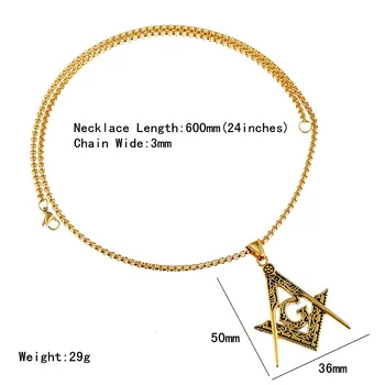 Масонское масонство privjesci, ogrlice Bling zlato lanac od nehrđajućeg čelika pribor za muškarce nakit