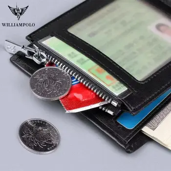 WilliamPolo kožni novčanik muška бимодальная sklopivi munja mini-kartica torba je modni dizajn mlađih i srednjih godina vozačku dozvolu isječak