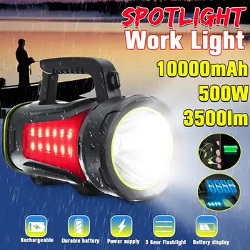 200 do 800 W super svijetle moćan USB led svjetiljka pretraživanje baklje noćno svjetlo je lampa ručni kamp lanterna punjiva baterija