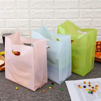 50шт šarene plastičnu vrećicu s ručkom kolač pakiranje male vrećice bombona grickalice torba za spremanje hrane paket vrećica