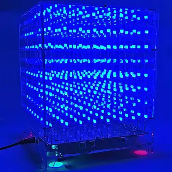 LED Light Cube Kit 8x8x8 DIY 3D Višebojni Led Light Cubeeds Music Music Spectrum LED s odličnim animacijama