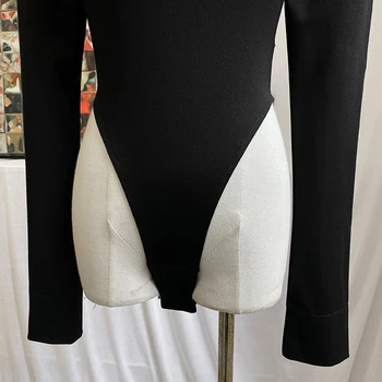 VGH Seksi Lace Up Bowknot vrhovima za žene kvadratnom kragna, dugi rukav šarenilo tanak džemper ženski 2020 jesen moda nova odjeća