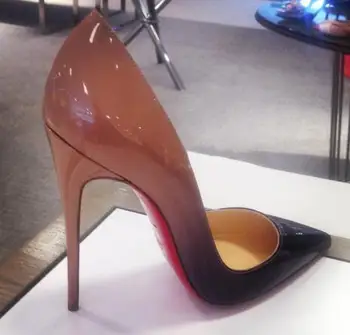Kvalitetne Ženske cipele na visoku petu seksi Oštar čarapa crveni potplat 8 cm 10 cm 12 cm pumpe se isporučuju sa logom vrećice za prašinu svadbene cipele 35-44