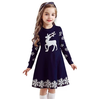 Nove Djevojke Božić Jelena Princeza Džemper Pletenje Zima Ball Haljina Djeca Djeca Elegantan Beba Baby Dječja Odjeća