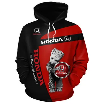 HONDA - Proljeće 2021 nova muška majica majica 3D print moda Loog rukava ulica unisex odjeća hip-hop Muška odjeća sportska odjeća