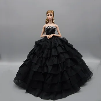 Crna i Zuta i roza haljina / lutkarska odjeća odjeća / čipke sve oko stranke večernjih haljina za 30 cm lutke barbie xinyi fr2 licca