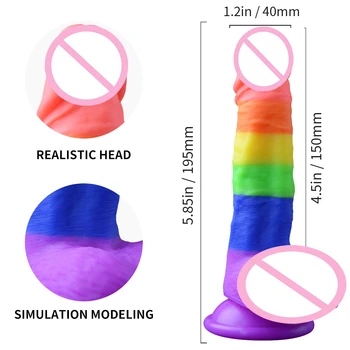 Loaey Long Rainbow Dildo Sex Big Toys Analnog With Suction Goods For The Woman Adult Game Erotska Gay Female Huge Plastic Penis