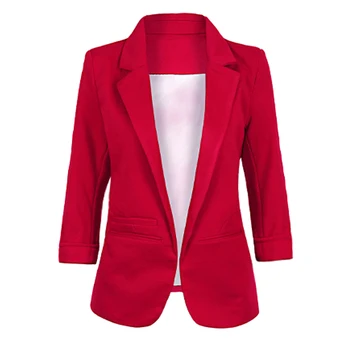 LIVA GIRL Fashion Work Office otvorite prednji blazers s džepovima Ženske jakne svakodnevne čvrste plus size slim blazer kostimi ženski XXL