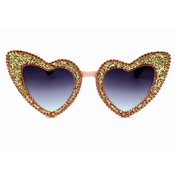 2018 sunčane naočale Ženski zlato srebro šljunka brand sunčane naočale za muškarce luksuzni klasicni ljubav oblik srca ljetne ženske nijanse