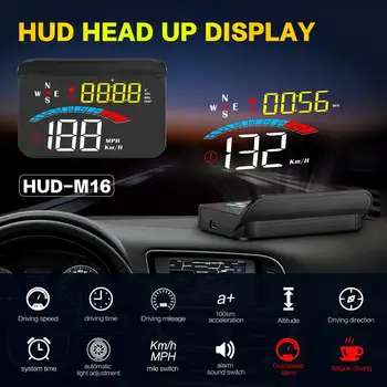 2020 univerzalni HUD za sva vozila je GPS Head Up Display Gauge digitalni brzinomjer vjetrobransko staklo brzina projektor kompas napon km/h km / h