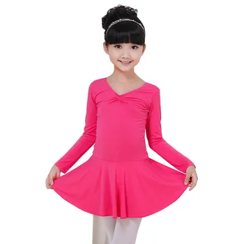 S dugim rukavima elastan gimnastika kupaći kostim balet ples haljina dječje dance odjeća klizanje na ledu haljine za djecu djevojčice klasični балетное haljina