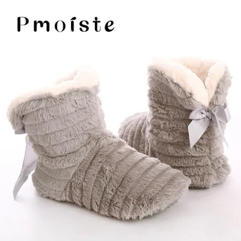 Papuče žene 2020 fluffy leptir-čvor soft sobni papuče s umjetnim krznom udobne kućne papuče za žene kućna obuća djevojke