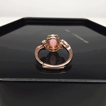 HuiSept moda 925 srebrni nakit, prsten ovalnog oblika 6*8 mm roza zelena roza kvarc dragulji Cirkon otvoreni prsten za ženske vjenčanja