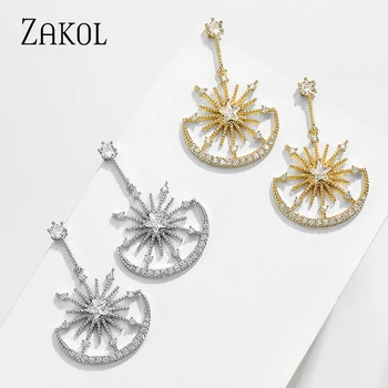 ZAKOL 2020 klasični luksuzni nepravilnog oblika Crystal cvijet lutaju naušnice nakit za žene FSEP2558