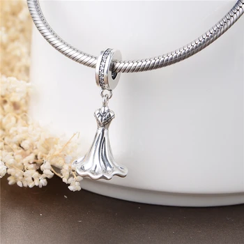 925 sterling srebra pogodna bit narukvice prekrasna Princeza večernje haljine srebrne perle Šarm brand GW Diy Jewellery S478