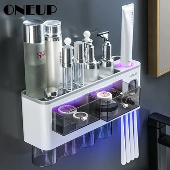 ONEUP 2020New kupaonski pribor držač četkica za zube s šalice automatski pasta za zube sokovnik za kupaonicu organizator stalak za prtljagu