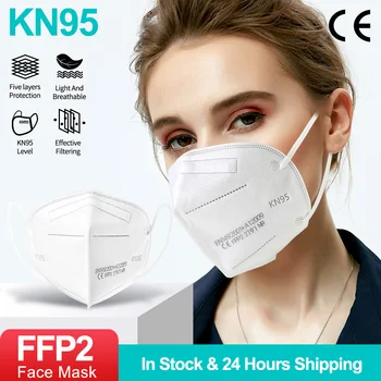 5 slojeva FFP2 Mascarillas KN95 maske za lice odrasla osoba filter maska respirator пылезащитная reusable maska za lice i usta šaren Maska