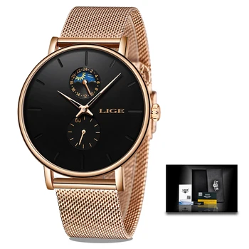 LIGE nove žene luksuzni brand satova jednostavan kvarc Dama vodootporni ručni satovi ženski moda svakodnevni satovi reloj mujer 2020