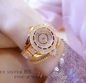 Visoka kvaliteta BEE sestra vruće prodaja elegantan ženski sat sa strane češkog dragulj 30 m vodootporan Bling Bling sat supruge poklon (ne narukvicu)