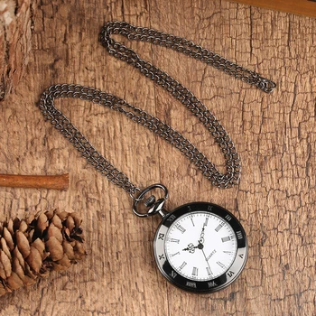 Klasične rimske brojke džepni satovi Kvarcni satovi za muškarce žena stara moda otvoren privjesak ogrlica sat darove djeci reloj