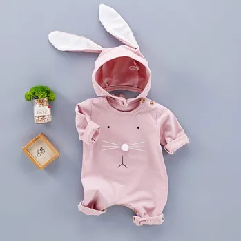 Nova Демисезонная Odjeća Baby Slatka Cartoon Rabbit Ear Rompers Infant Dječak Djevojčica Zec Skakači Baby Baby Odjeće