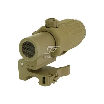 Killflash / Kill Flash for JJ Airsoft G33 3X Magnifier with Switch to Side STS Quick Detachable / QD Mount (Black/Tan)