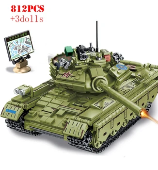 Vojni veliki tenk borbeni tenk gradivni blokovi WW2 vojne figure inženjering oružje gradske cigle edukativne igračke za djecu poklon