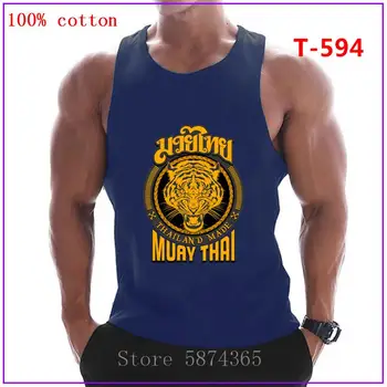Muay tajlandski tigar Tajland Kung Fu pamuk bez rukava Majica muškarci fitness potkošulja bodybuilding trening teretana prsluk fitness muškarci