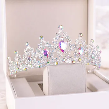 Šarene kristalne krune svadbeni tiaras i pokrivala za glavu, kristalno svadbeni tiaras za nevjeste pribor za kosu Crown оголовье žene