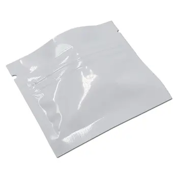 100 kom./lot-bijeli termalni pečat aluminijske folije Zip Lock pakiranje vreća Майларовая folije munja pakiranje vreća za grickalice orasi paket bombona