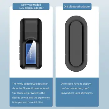 Bluetooth 5.0 prijemnik predajnik LCD zaslon od 3.5 mm AUX Jack 2 In1 USB Bluetooth Dongle bežični audio adapter