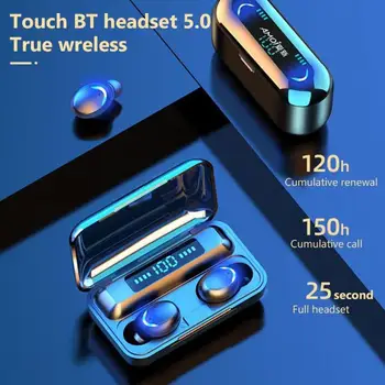 Bežične slušalice F9-5C TWS Digital Bluetooth Wireless Earphones Sound Stereo Phone 5.0 9D pribor za telefon S0T4