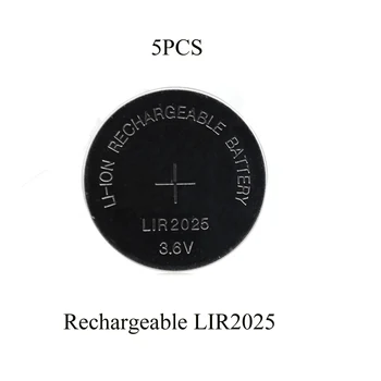 Soravess 5PCS 30mAH LIR2025 Lithium lir Ion punjiva baterija 3.6 V Li-ion button coin cell zamjena za CR2025 CR 2025
