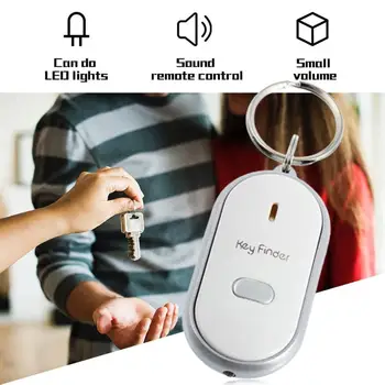 Mini LED keychain zvižduk Key Finder treptavi zvuk zvučni alarm, daljinsko izgubljeni privjesak lokator privjesak tracker za djecu novčanik