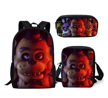 Novi stil 3 kom./compl. Five Night At Freddy Kids dječja školske torbe FNAF crtani beba naprtnjače za dječake školski torbu djevojčice Bookbag