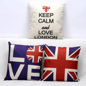 Britanski stil jastučnicu Kraljevske garde Union Jack zastava velike Britanije ljubav London cipele na visoku petu lana jastučnice