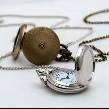 DIY Fashion kvarc brončani, srebrni moderni satovi muške i ženske ogrlice džepni sat