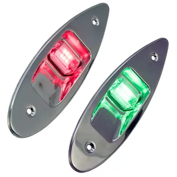 Nehrđajući čelik LED navigacijska svjetla bočni zelena crvena skriveno pričvršćivanje 12V